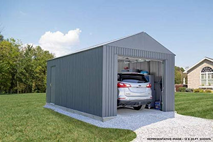 SOJAG GRC1215 Everest Wind & Snow Rated Steel Garage – 12 ft. x 15 ft. x 10 ft. Charcoal 12′ x 15′