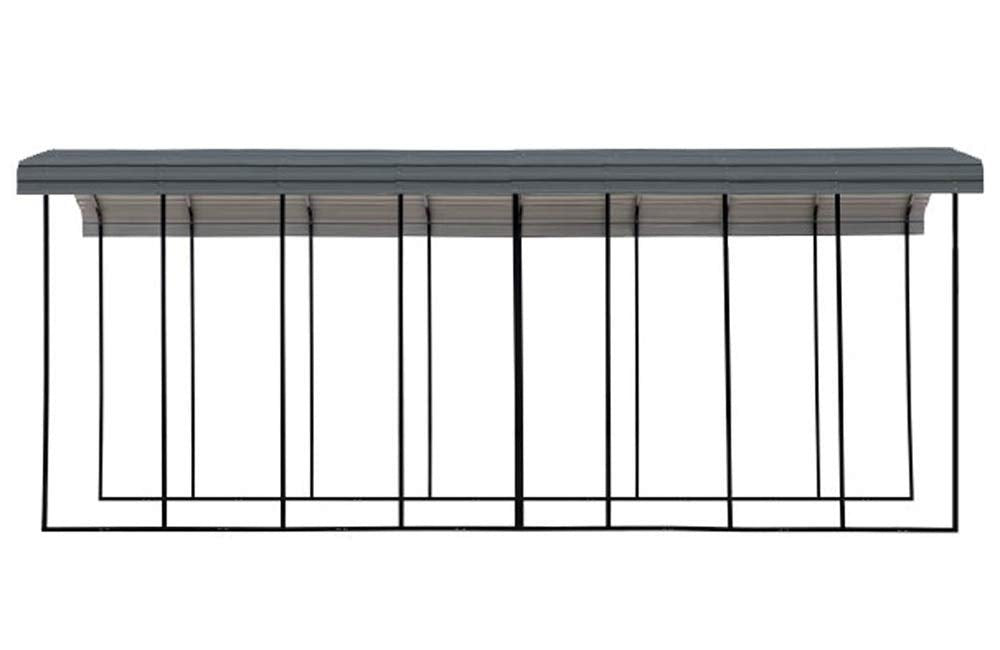 Arrow Carport, 14 ft. x 38 ft. x 14ft. Charcoal 14′ x 38′ x 14′