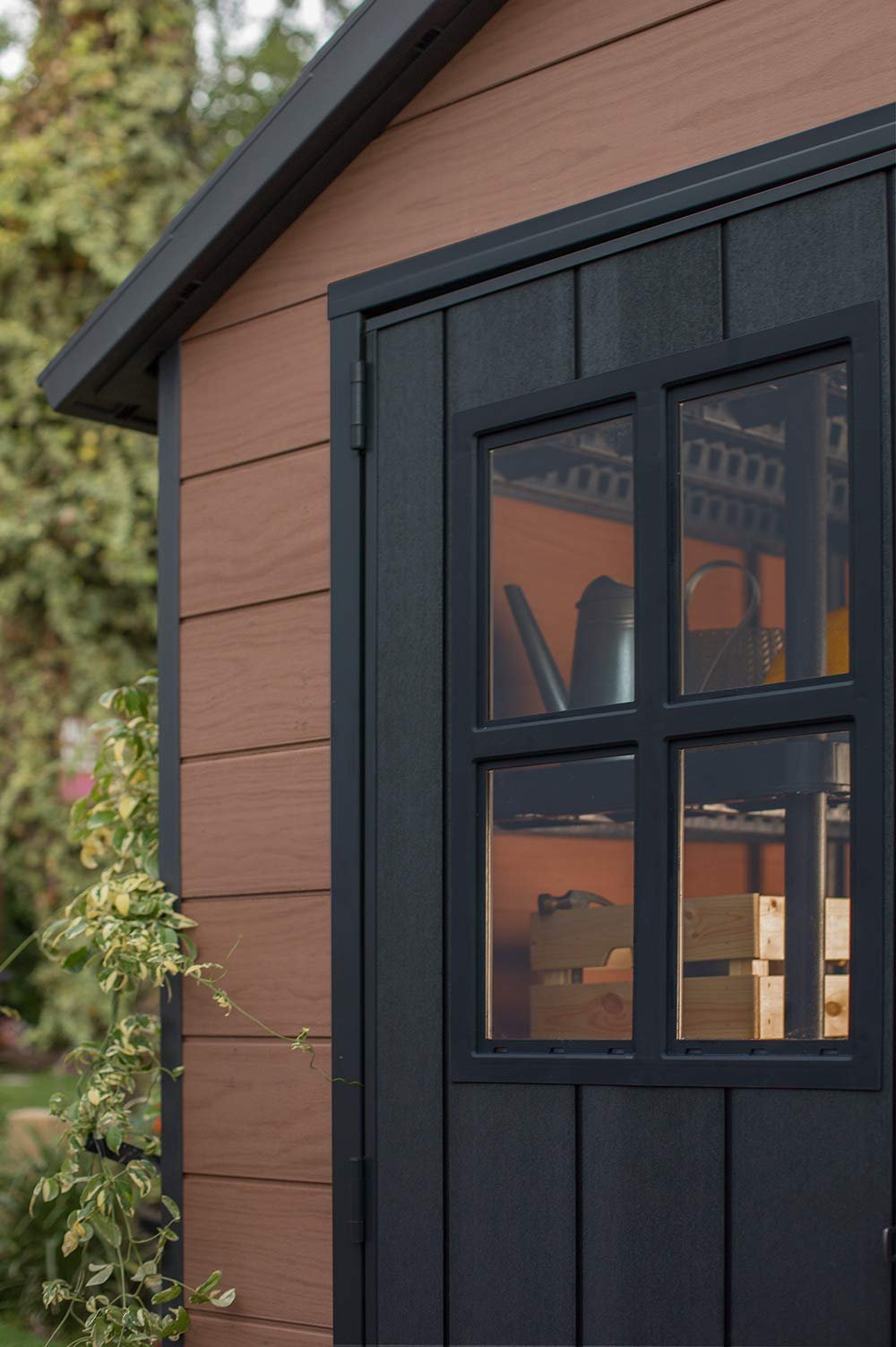 Keter Newton 7.5×11 Large Resin Outdoor Storage Shed Kit – Perfect to Store Patio Furniture