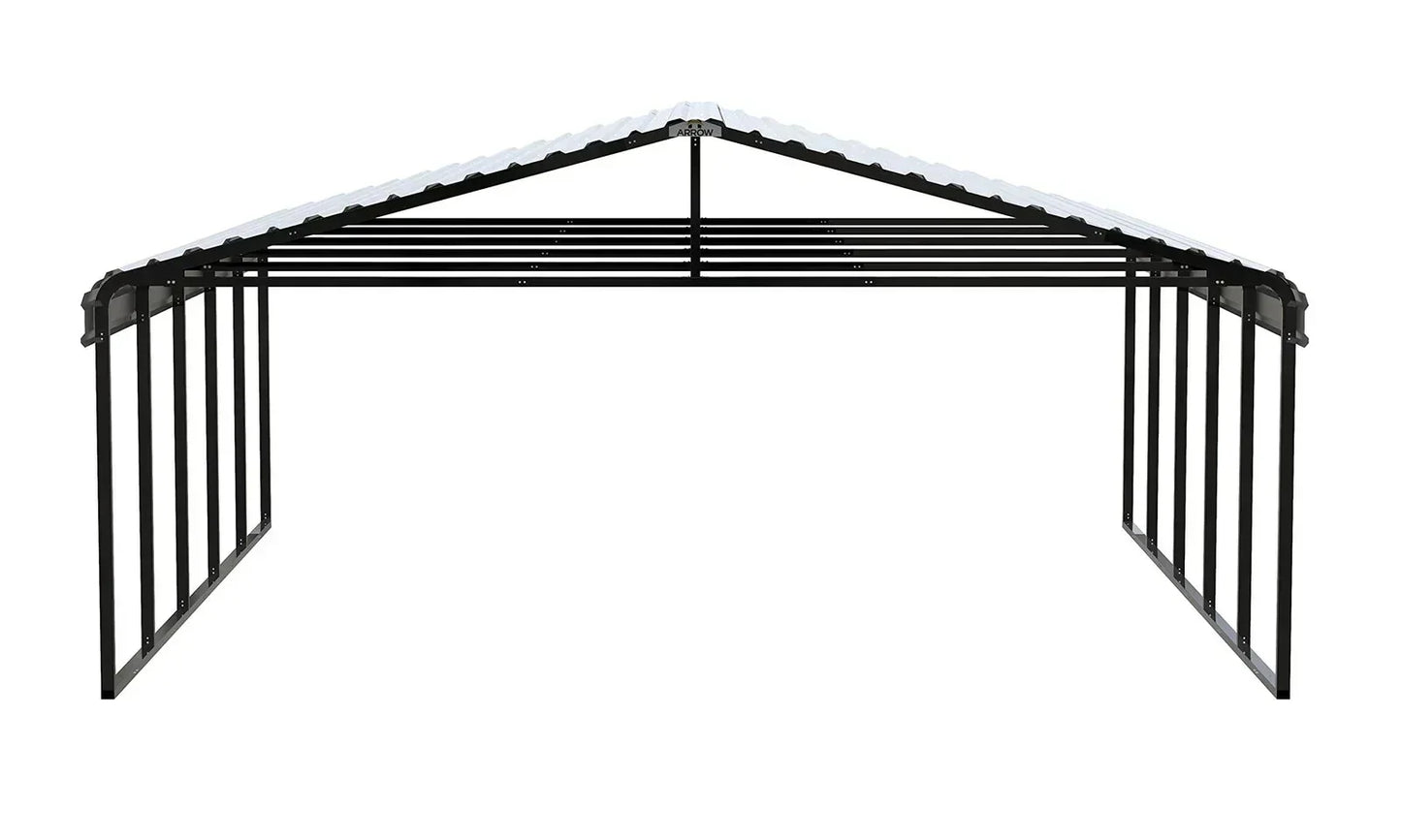 Arrow Carport, 20 ft. x 24ft. x 9ft. Eggshell 20′ x 24′ x 9′