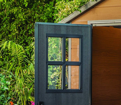 Keter Newton 7.5×11 Large Resin Outdoor Storage Shed Kit – Perfect to Store Patio Furniture