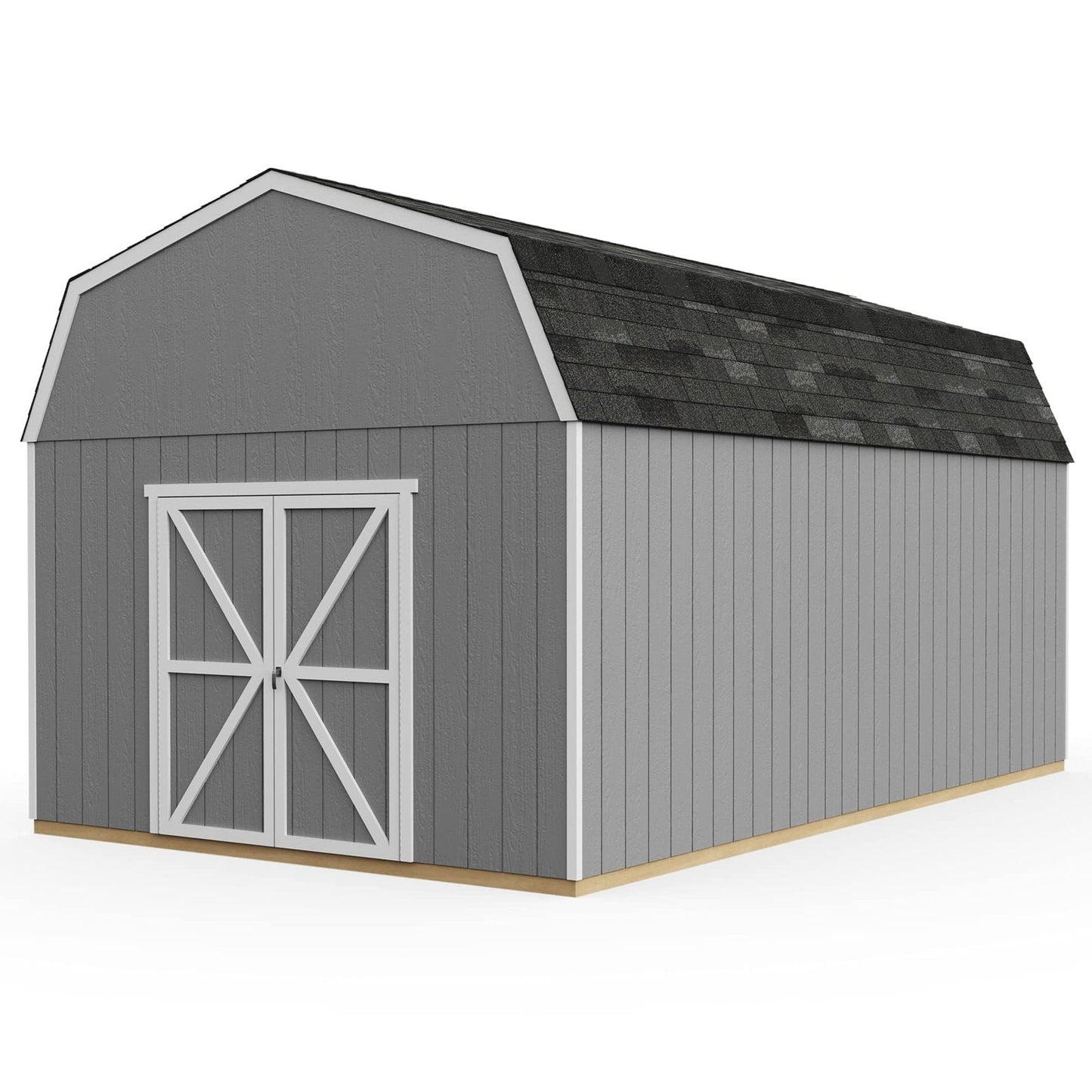 Handy Home Products Hudson 12×20 Do-it-Yourself Wooden Storage Shed with Floor Brown