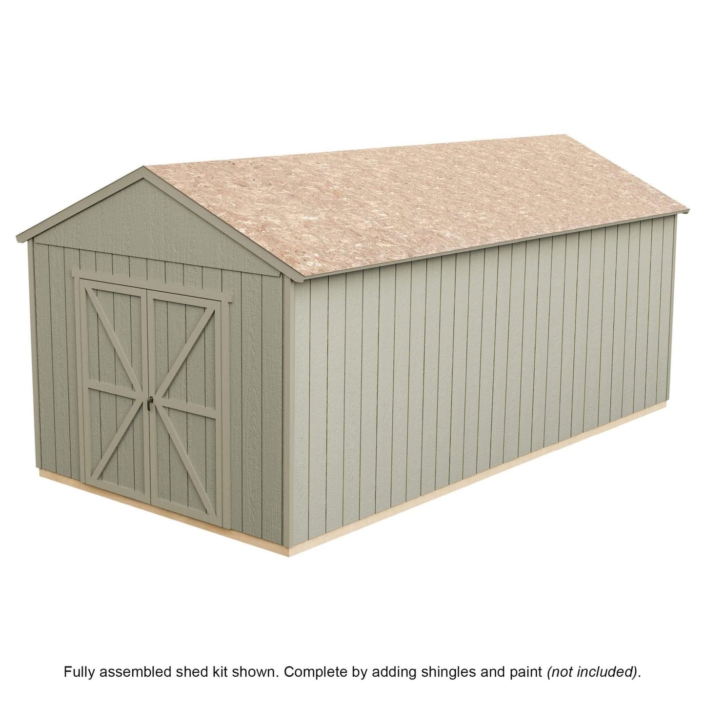 Handy Home Products Rookwood 10×18 Do-It-Yourself Wooden Storage Shed Brown Without Floor