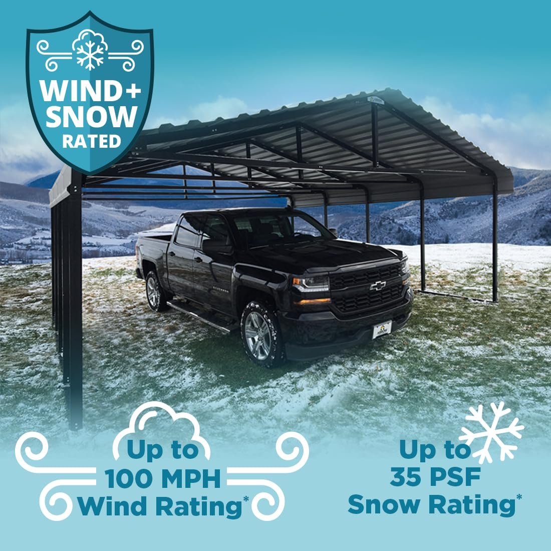 Arrow Carport, 20 ft. x 20 ft. x 9ft. Eggshell 20′ x 20′ x 9′14