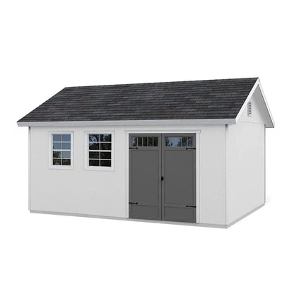 Handy Home Products Scarsdale 12×16 Do-it-Yourself Wooden Storage Shed with Floor Tan