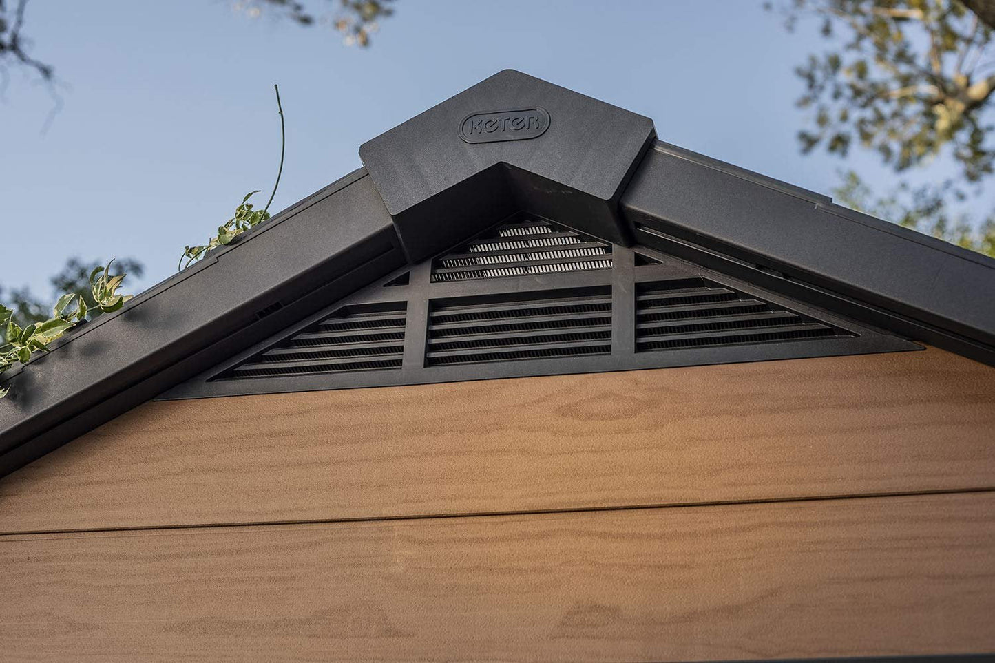 Keter Newton 7.5×9 Large Resin Outdoor Storage Shed Kit Mahogany Brown