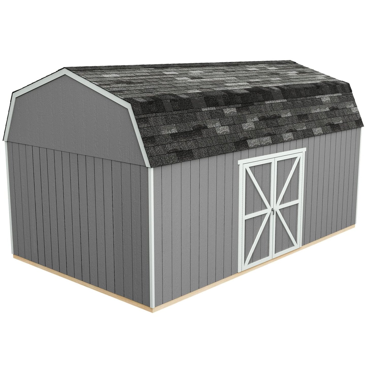 Handy Home Products Hudson 12×20 Do-it-Yourself Wooden Storage Shed Brown Without Floor