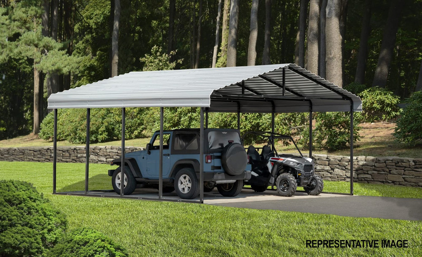 Arrow Carport, 12 ft. x 24 ft. x 9 ft. Eggshell 12′ x 24′ x 9′