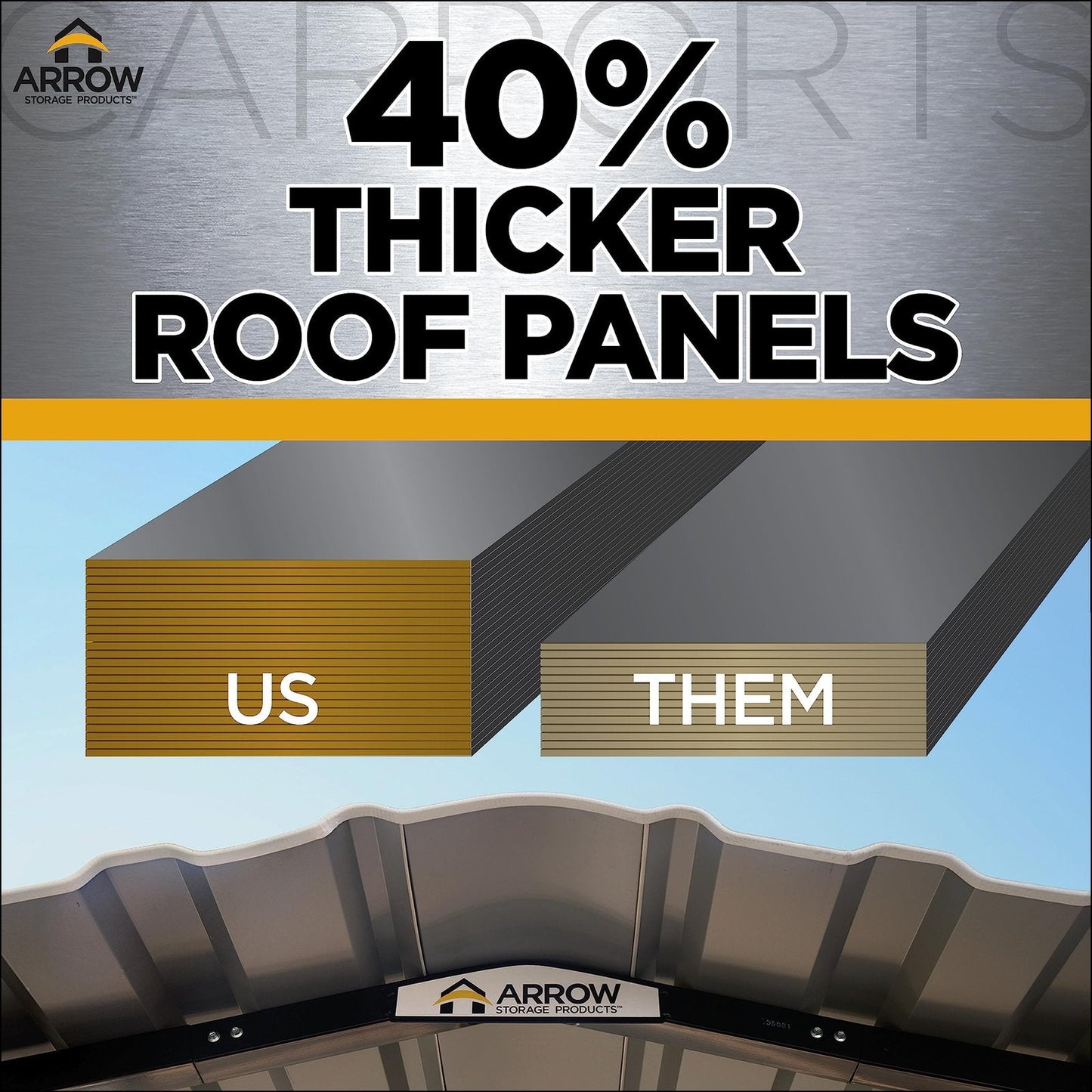 Arrow Carport, 12 ft. x 24 ft. x 9 ft. Eggshell 12′ x 24′ x 9′