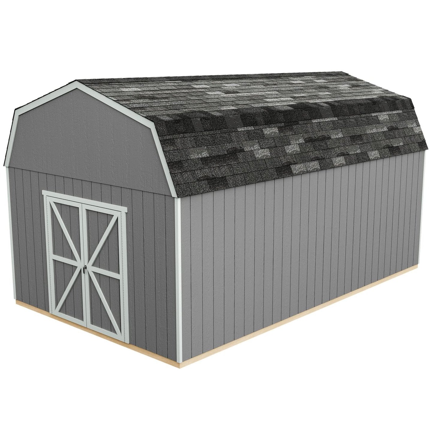 Handy Home Products Hudson 12×20 Do-it-Yourself Wooden Storage Shed Brown Without Floor