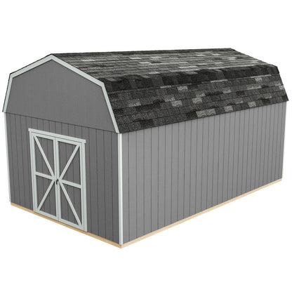 Handy Home Products Hudson 12×20 Do-it-Yourself Wooden Storage Shed Brown Without Floor