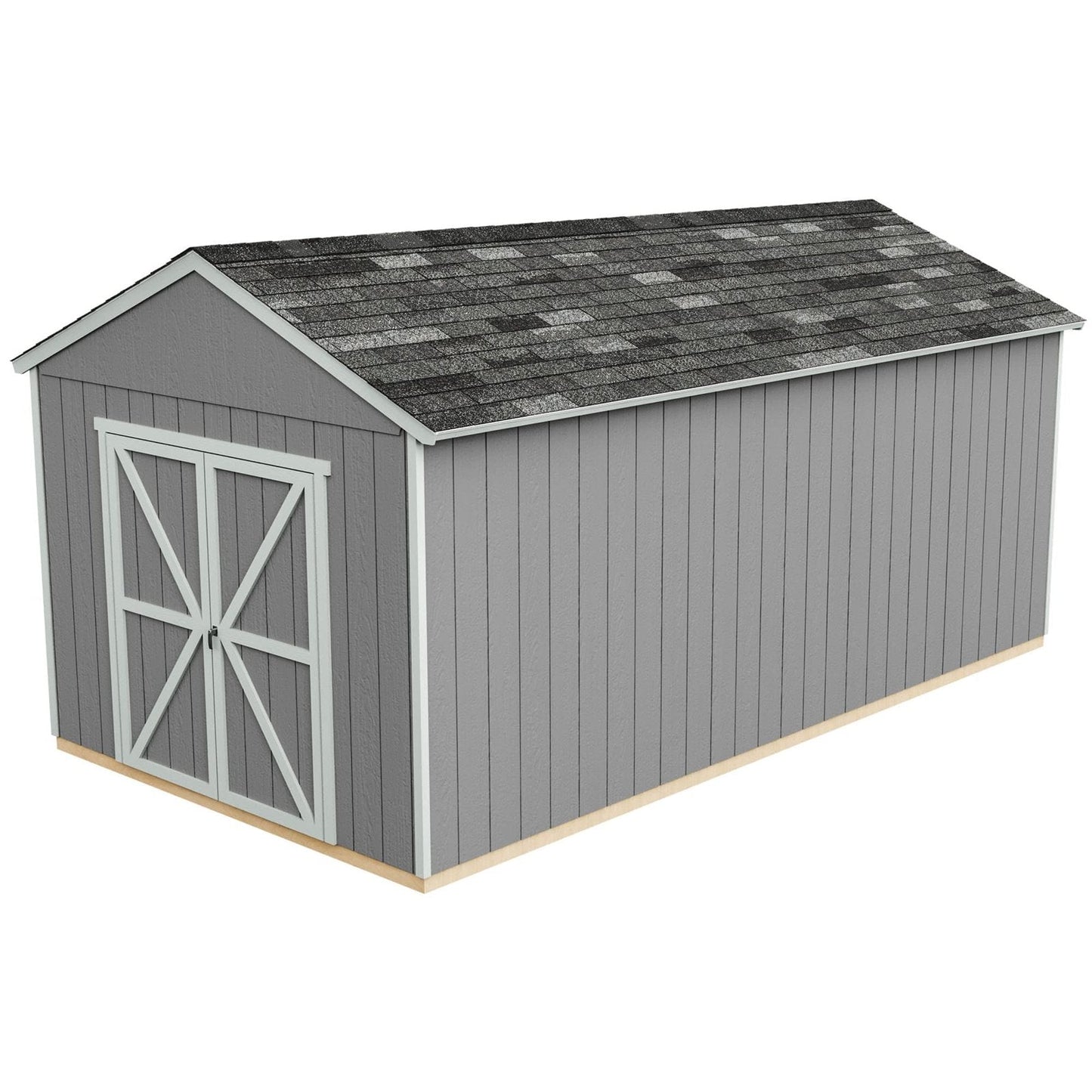 Handy Home Products Rookwood 10×18 Do-It-Yourself Wooden Storage Shed Brown Without Floor