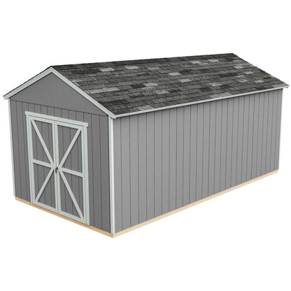 Handy Home Products Rookwood 10×18 Do-It-Yourself Wooden Storage Shed Brown Without Floor
