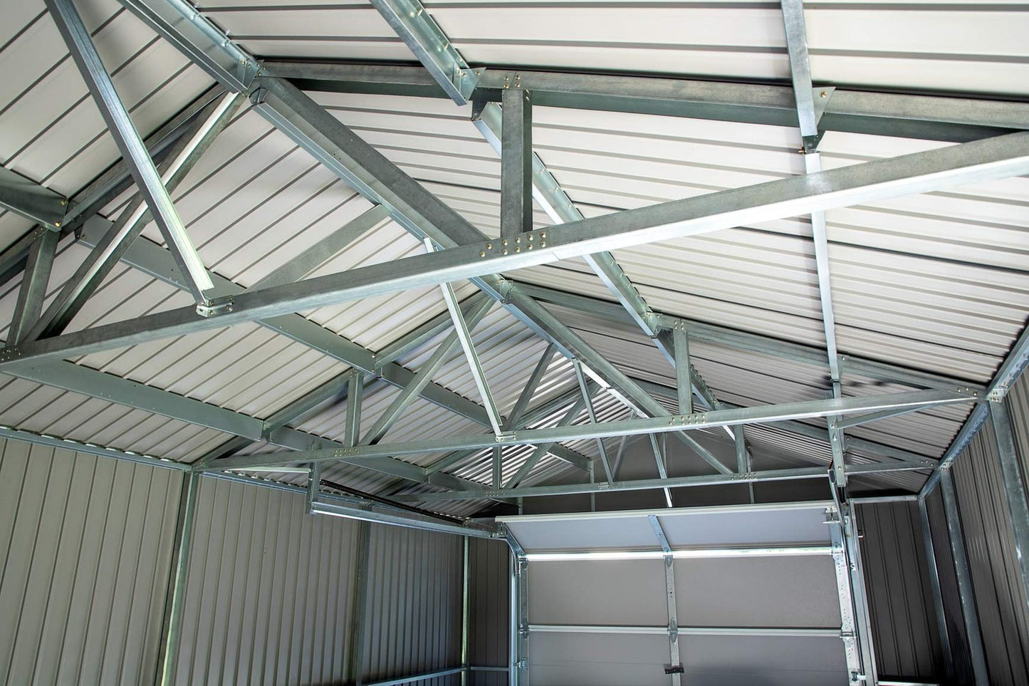 Sojag 12′ x 20′ Everest Galvalume Steel with Extra Tall Walls Garage Storage Building, Charcoal 12′ x 20′