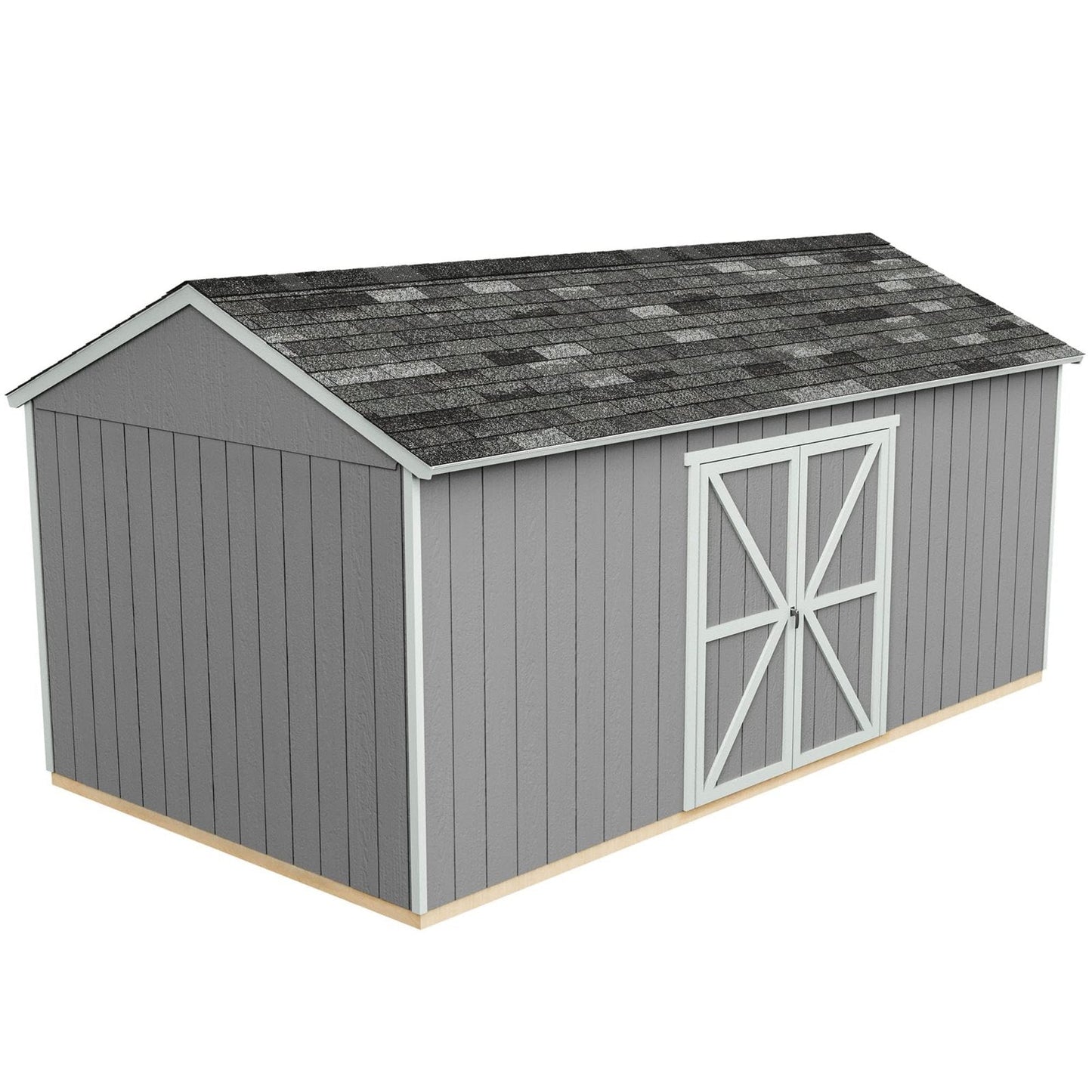 Handy Home Products Rookwood 10×18 Do-It-Yourself Wooden Storage Shed Brown Without Floor