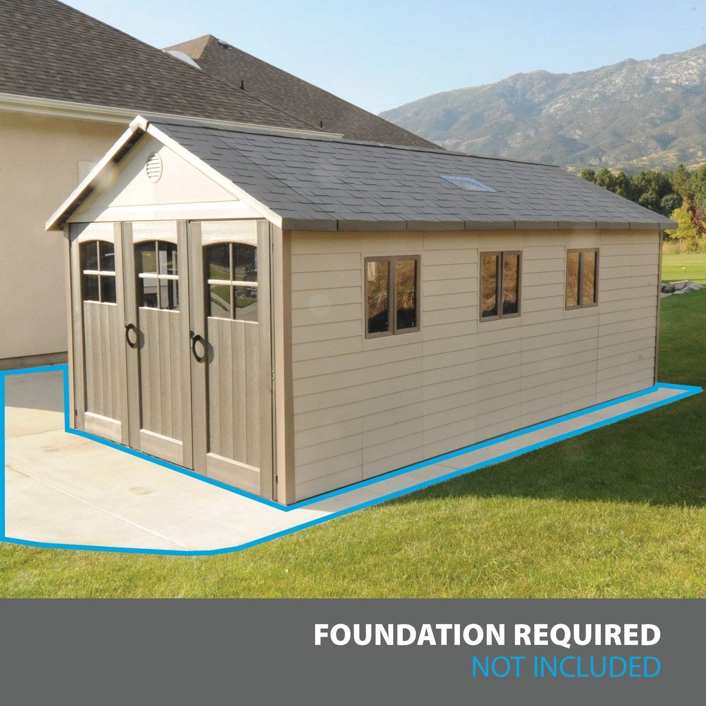Lifetime 60237 11 x 21 Ft. Outdoor Storage Shed, Desert Sand